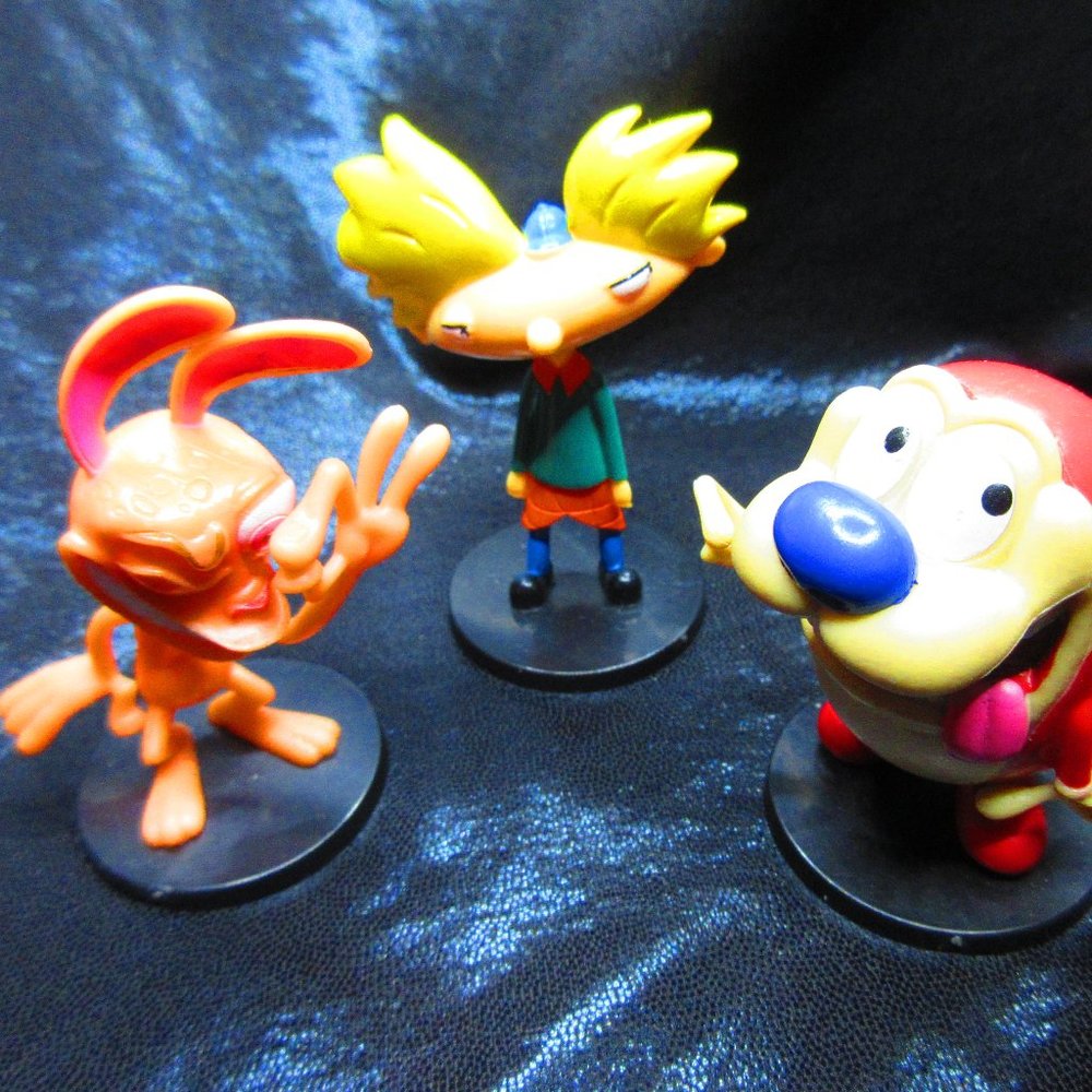 Ren and Stimpy, Hey Arnold Figurines Toys Cake Toppers 90s Nostalgia